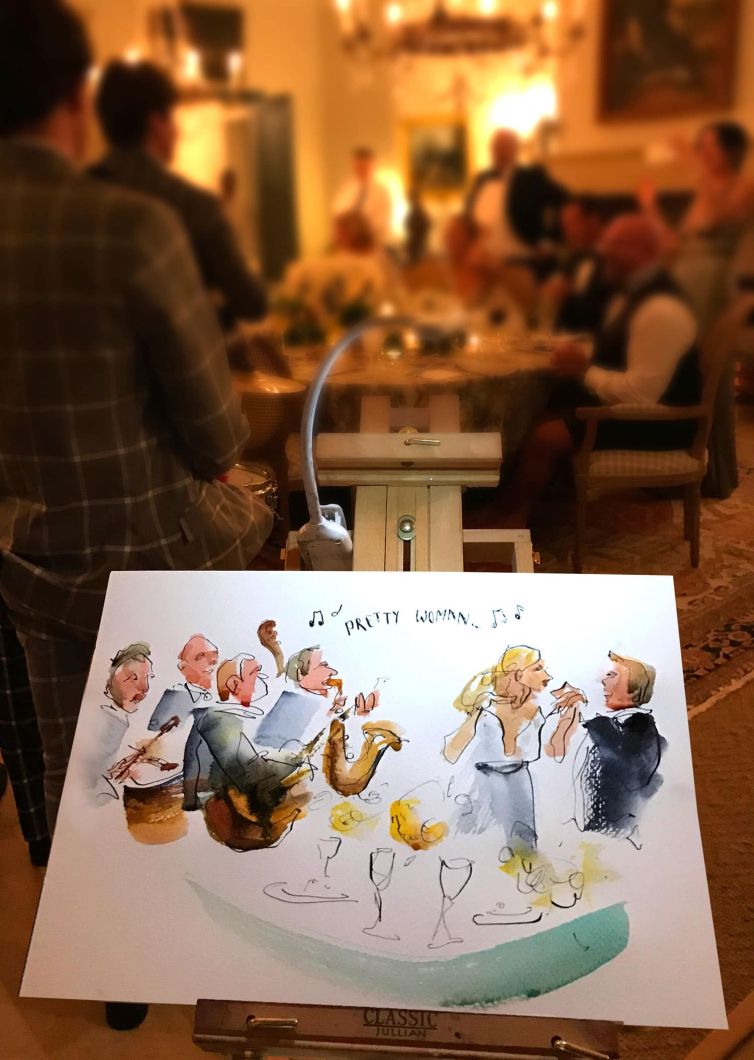 live-wedding-artist-illustration-band-dancing-painting