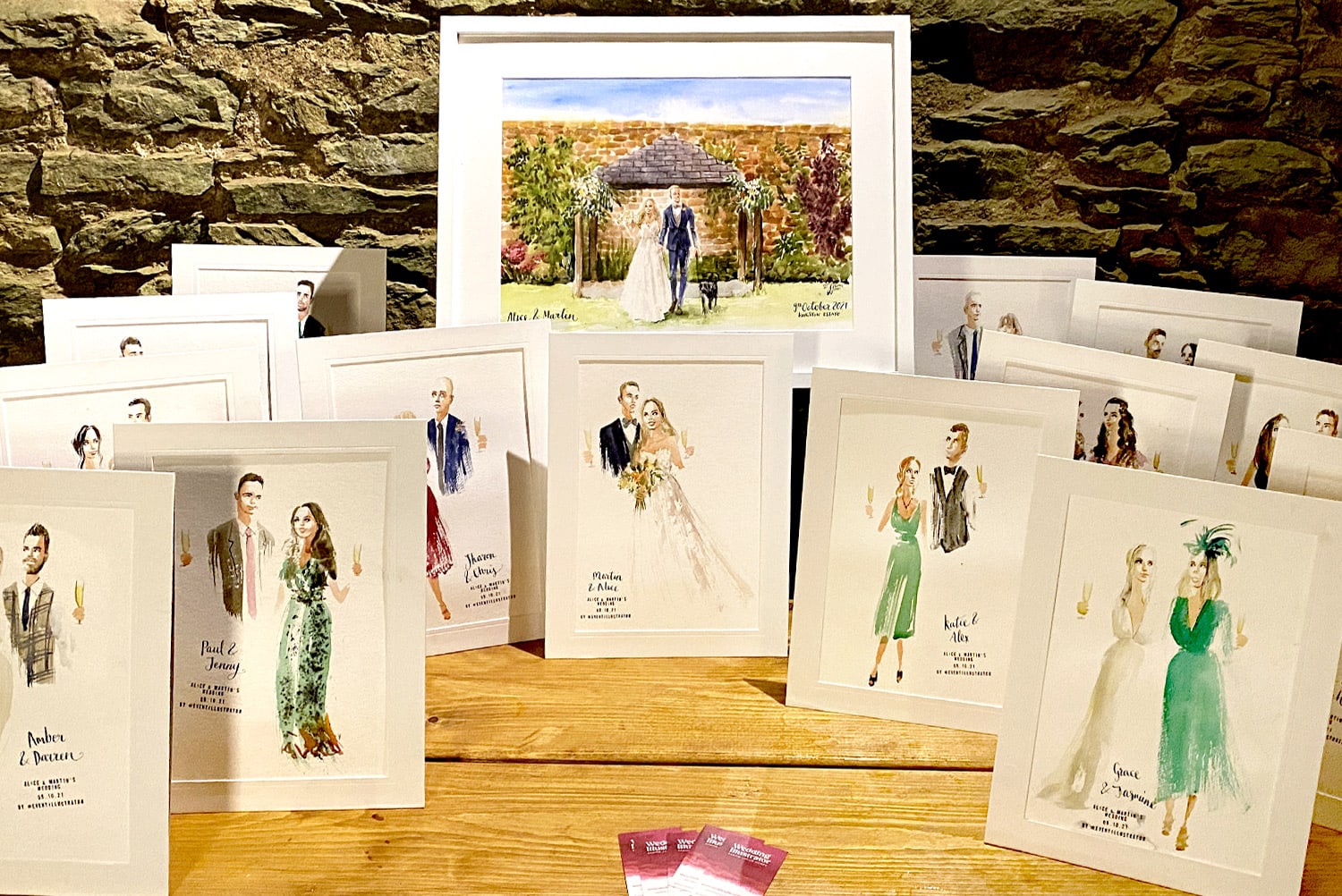 uk live wedding ceremony painting with guest portraits