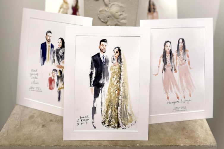live wedding guest portraits uk event artist fashion illustrator