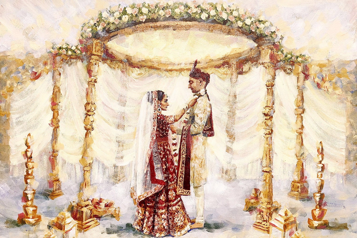 uk live wedding painting and guest portrait illustration package and price