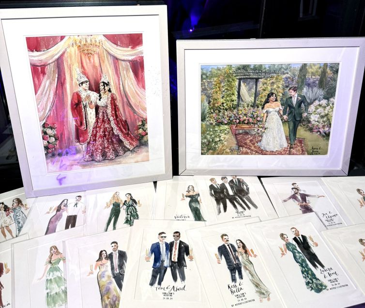 double main paintings indian and white