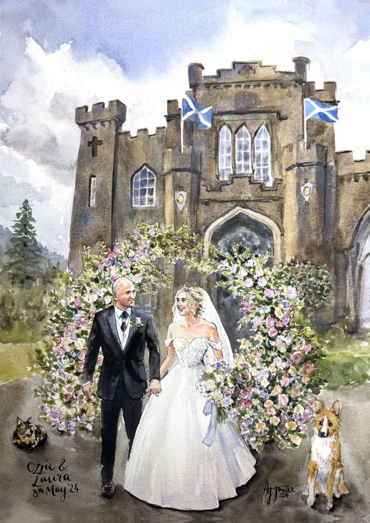 laura and ozzie tartan weddings - drumtochty castle copy